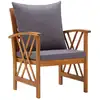 Image de VidaXL 310268, Terrasse, Siège couvert, Bois d'acacia, Gris, Polyester, 590 mm