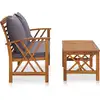 Image de vidaXL Ensemble salon de jardin 2 pièces avec coussins en bois massif d'acacia