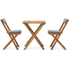 Image de vidaXL Ensemble bistrot 3 pièces pliable avec coussins en bois massif d'acacia