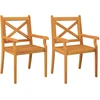 Image de vidaXL Chaises de jardin 2 pcs. Bois massif acacia
