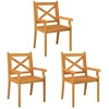 Image de vidaXL Chaises de jardin 3 pcs. Bois massif acacia