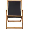 Image de vidaXL Chaise de plage pliante en bois d'eucalyptus et tissu noir