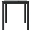 Image de vidaXL Table de jardin noire 80x80x74 cm aluminium et verre
