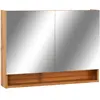 Image de vidaXL Armoire à miroir LED pour salle de bain chêne 80x15x60 cm MDF
