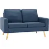 Image de vidaXL Ensemble de canapés 2 pièces tissu bleu