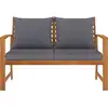 Image de vidaXL Banc de jardin 120 cm avec coussins gris foncé en bois massif d'acacia