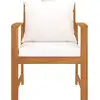 Image de vidaXL Chaises de jardin 2 pcs. avec coussins crème acacia massif