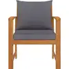 Image de vidaXL Chaises de jardin 2 pcs. avec coussin gris foncé acacia massif