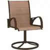 Image de vidaXL Chaises de jardin pivotantes 2 pcs. Textilène et acier brun