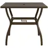 Image de vidaXL Table de jardin marron 81,5x81,5x72 cm Acier