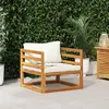 Image de vidaXL Chaise de jardin avec coussins blanc crème en bois massif d'acacia