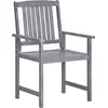 Image de vidaXL Chaises de jardin 4 pcs. Bois massif acacia gris