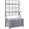 Image de vidaXL Coffre de rangement avec treillis 99x55x160cm en bois massif d'acacia
