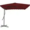 Image de vidaXL Parasol avec mât en acier 250x250x230 cm rouge bordeaux