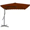 Image de vidaXL Parasol avec mât en acier 250x250x230 cm Terracota