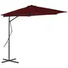Image de vidaXL Parasol avec mât en acier 300x230 cm rouge bordeaux