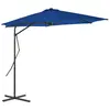 Image de vidaXL Parasol avec mât en acier 300x230 cm bleu