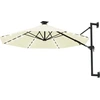 Image de vidaXL Parasol mural avec LEDs 300 cm blanc sable