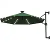 Image de vidaXL Parasol mural avec LEDs 300 cm Vert