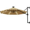 Image de vidaXL Parasol mural avec LEDs 300 cm Taupe
