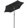 Image de vidaXL Parasol avec éclairage LED noir 200x211 cm Alu