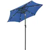 Image de Parasol avec lumières LED bleu azur 200x211cm aluminium