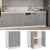 Image de vidaXL Armoire basse gris béton 60x46x81,5 cm Panneau de particules