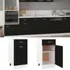 Image de vidaXL Armoire basse à tiroirs Lyon noir 40x46x81,5 cm Bois composite