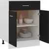 Image de vidaXL Armoire basse à tiroirs Lyon noir 60x46x81,5 cm Bois composite