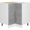 Image de vidaXL Armoire basse d'angle Lyon gris béton 75,5x75,5x81,5 cm Matériau du bois