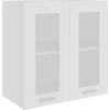 Image de vidaXL Armoire suspendue en verre Lyon blanc 60x31x60 cm Bois composite