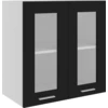 Image de vidaXL Armoire à verre suspendue noir 60x31x60 cm panneau de particules