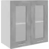 Image de vidaXL Armoire suspendue en verre Lyon gris béton 60x31x60 cm Bois composite