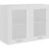 Image de vidaXL Armoire suspendue en verre Lyon blanc 80x31x60 cm Bois composite