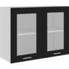 Image de vidaXL Armoire suspendue en verre Lyon noir 80x31x60 cm Bois composite