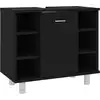 Image de vidaXL Armoire de salle de bain noire 60x32x53,5 cm Bois composite