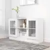 Image de vidaXL Armoire vitrine blanc 120x30,5x70 cm Bois composite