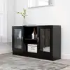 Image de vidaXL Armoire vitrine noire 120x30,5x70 cm Bois composite