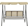 Image de vidaXL Balancelle hollywoodienne avec toit gris anthracite et sable