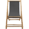 Image de vidaXL Chaise longue bambou et toile gris foncé