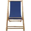 Image de vidaXL Chaise longue bambou et toile bleu marine