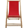 Image de vidaXL Chaise longue bambou et toile rouge