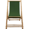 Image de vidaXL Chaise longue bambou et toile vert