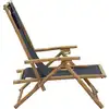 Image de vidaXL Chaise Relax Réglable Gris Foncé Bambou et Tissu