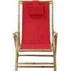 Image de vidaXL Chaise Relax Réglable Rouge Bambou et Tissu