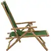 Image de vidaXL Chaise Relax Réglable Vert Bambou et Tissu
