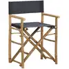Image de vidaXL Chaises de régie pliantes 2 pcs. Gris foncé Bambou et tissu