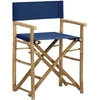 Image de vidaXL Chaises de régie pliantes 2 pcs. Bleu Bambou et tissu