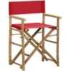 Image de vidaXL Chaises de régie pliantes 2 pcs. Rouge bambou et tissu