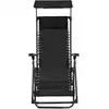 Image de vidaXL Chaise longue pliante Textilène noir